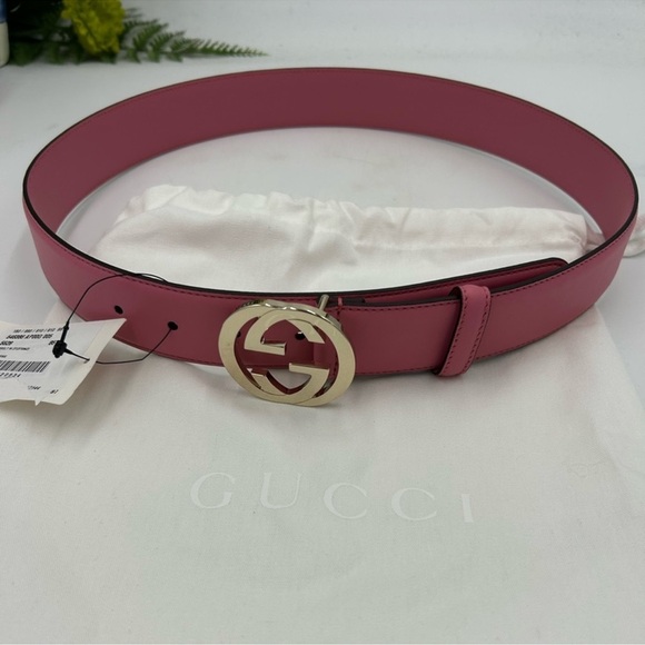 Women’s Gucci interlocking GG leather belt size 85 cm/34 inch made Italy